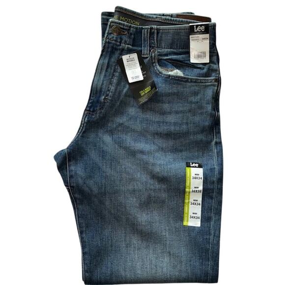 Lee Men's Extreme Motion Straight Fit 34 X 34 Tapered Leg Jean- Mayday NWT - Picture 4 of 8